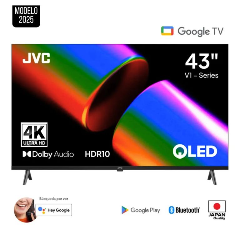 Televisor Jvc 43 Qled 4k Google Tv Smart Tv 2025