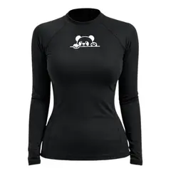 AQUA&MODA - LICRA CON PROTECCIÓN UV AQUAMODA LAMOSNH NEGRA OSO UNISEX LOGO BLANCO REFLECTIVO