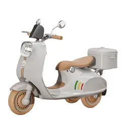 OEM - Scooter Moto Eléctrica para Niños Estilo Vespa Primavera 6V Doble Motor Luces LED y Música