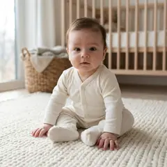 ECOBEBE - Enterizo Bebé Blanco Ivory - Algodón Pima Orgánico