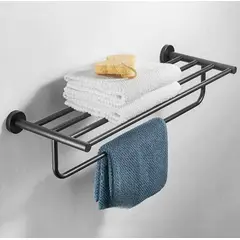 GENERICO - TOALLERO NEGRO MATE ACERO INOXIDABLE 4 BARRAS