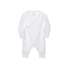 ECOBEBE - Enterizo Bebé Kimono Pointelle - Ecowhite 100% Algodón Orgánico