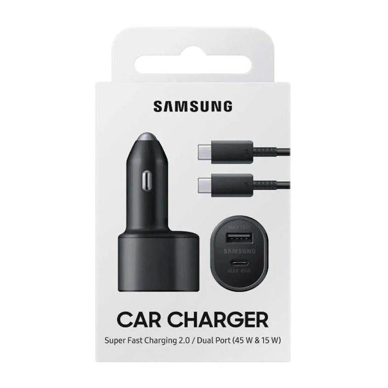 Cargador De Auto 45W Carga Rapida para S25 Ultra - Negro