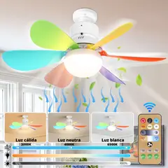 GENERICO - Foco Ventilador de Techo 2 en 1 Ahorrador 40W con Control