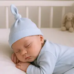 ECOBEBE - Gorro Bebé Nudo - Sky blue 100% Algodón Orgánico