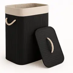 GENERICO - Cesto Rectangular de Bambú con Tapa