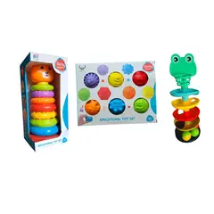 GENERICO - Kit de 3 juegos didácticos para estimulación temprana de niños