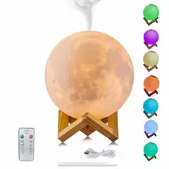 GENERICO - Humidificador Lampara Luna Difusor Aromaterapia Led RGB 1200 ml