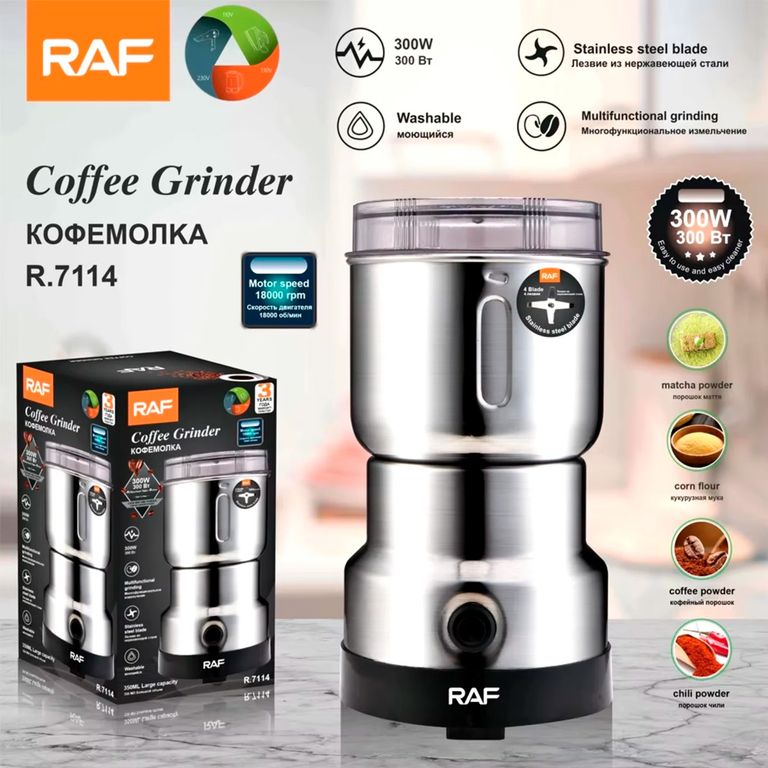 Molinillo Cafe Raf R7114 Eléctrico De Café Y Granos 300w
