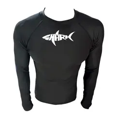 AQUA&MODA - LICRA CON PROTECCIÓN UV AQUAMODA LAMTBNN TIBURÓN NEGRA UNISEX LOGO BLANCO REFLECTIVO