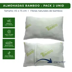 GENERICO - Almohada Bamboo, Pack 2 unid