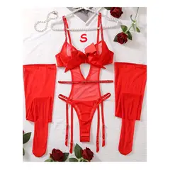 GENERICO - LENCERIA SEXY BODY PORTALIGAS ROJO