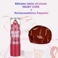 GENERICO - Bálsamo labial HEART CORE frutal + portacosmético brillo hidratación y protección