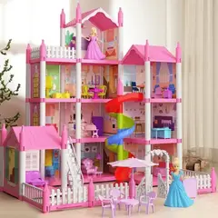 GENERICO - JUGUETE CASTILLO DE PRINCESAS 215 PIEZAS CON LUZ