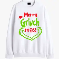 GENERICO - Polera Cuello Redondo Grinch - Modelo Merry Grinch Mas