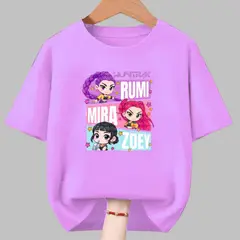 GENERICO - Polos Algodon Guerreras Kpop Huntrix - Tallas 6 al XL