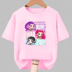 GENERICO - Polos Algodon Guerreras Kpop Huntrix - Tallas 6 al XL