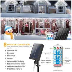 ARTEZA - Pack 2 Luces Navideñas Solares Blancas 18m Decoración Exterior Navidad con Control Remoto