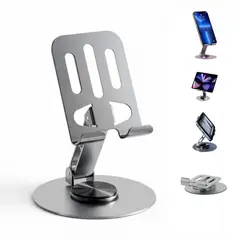 GENERICO - Soporte para Celular de Metal 8562 Ajustable Plegable Giratorio 360°