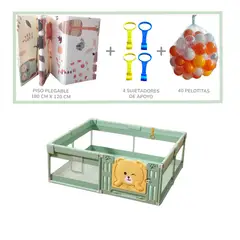 GENERICO - CORRAL DE JUEGOS PACK COMPLETO 120 CM x 180 CM PARA BEBÉS
