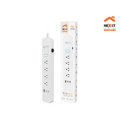 NEXXT SOLUTIONS - Regleta Inteligente Nexxt NHP-E710 4 Salidas NEMA 5-15R 3 USB Temporizador