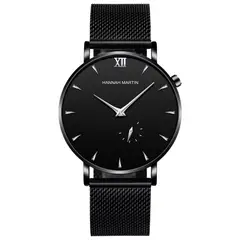 HANNAH MARTIN - RELOJ PARA HOMBRE ACERO NEGRO