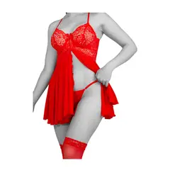 GENERICO - BABYDOLL LENCERIA DE ENCAJE SEXY
