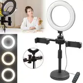 GENERICO - Aro de Luz LED para Mesa con Soporte para Celular