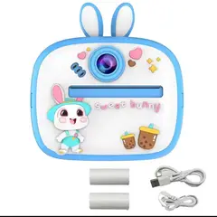 GENERICO - Camara Digital para Niños Diseño de Conejo Impresion instantanea y Juegos Didacticos