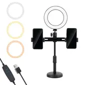 GENERICO - ARO DE LUZ DE MESA CON SOPORTE DE CELULAR