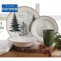 CORONA - Vajilla Navidad 16 Piezas