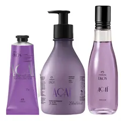 NATURA - Kit Acaí Ekos Frescor 75 ml+ Hidratante corporal 250 ml + Hidratante de manos 75 gr