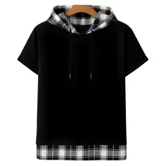 GENERICO - Polo Hombre Oversize Capucha Cuadros