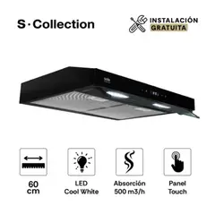 SOLE - Campana Extractora Slim Black S-Collection TURE18CO 60 cm