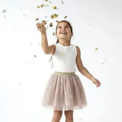 LE PETIT COMPANY - Falda Tul Champagne Niña Interior 100% Algodón