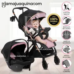 BABY - Coche Maleta Travel System «WIN PRO» con Portabebé Pink