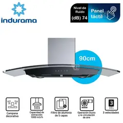 INDURAMA - Campana Extractora Tipo Chimenea CEI-90NEVC 90 cm