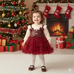GENERICO - VESTIDO NAVIDAD PARA NIÑA BEBE - ESTILO CASUAL