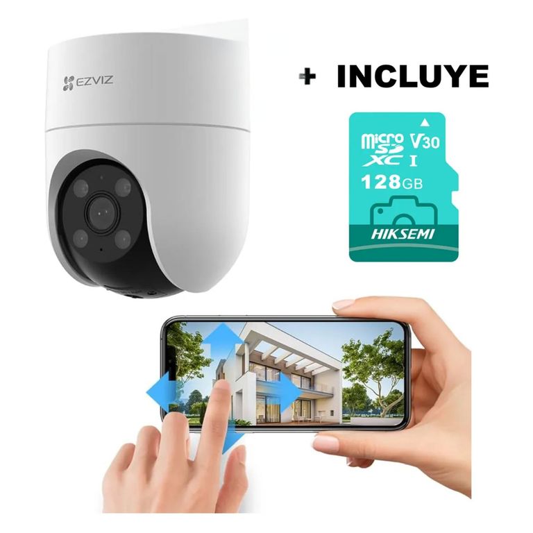Cámara H8C PTZ WiFi con Giro 360° + Micro Sd Hiksemi 128gb