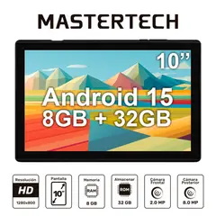 MASTERTECH - TABLET COLOR NEGRO 1 MARCA MODELO ZB10 WIFI 32GB 8GB DE RAM