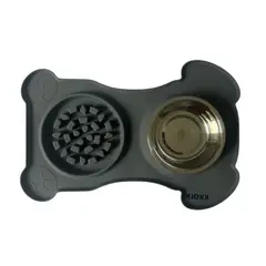 KIOXX - Comedero de Silicona para Mascotas 3 en 1 Pequeño Gris