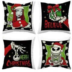 GENERICO - Juego de 4 Fundas navideñas para cojines