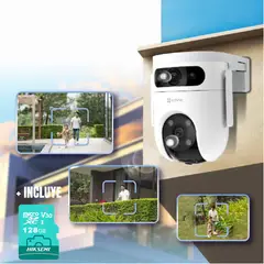 EZVIZ - Cámara de Seguridad Wi-Fi Exterior H9C Lente Dual 2K + Micro Sd 128gb