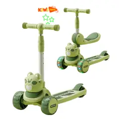 GENERICO - Scooter Infantil Kawaii Verde con Sonidos y Luces