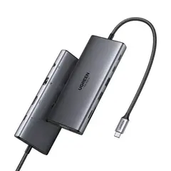UGREEN - Docking USB-C 11-in-1 4K HDMI y VGA 3.5mm SD/TF PD 100W CM639 - 45520