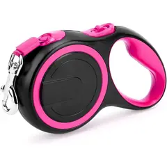 IMPORTADO MC - Correa Retráctil para Perros Medianos y Grandes 8 metros con Mango Antideslizante Color Rosa