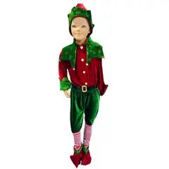 GENERICO - Disfraz Duende Elfo Navideño Niño Talla 12 Nacional Completa