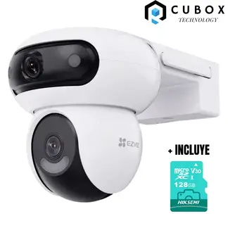 EZVIZ - H90 DUAL 2K+ CAMARA DE SEGURIDAD WIFI 4MP+4MP DOBLE LENTE + Micro Sd 128gb
