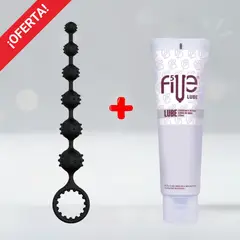 DR PINKY - Plug Cuentas Anales Dilatador Toto + Lubricante Five Base de Agua