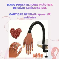 GENERICO - Mano Portátil para Práctica de Uñas Acrílicas + 99 Uñas Incluidas